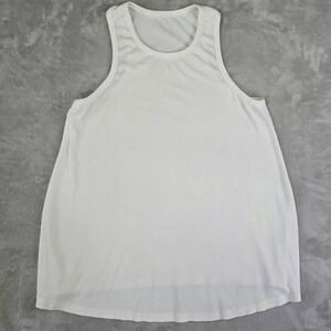 Maternity White Ribbed High Neck Tank Top Sleeveless Shirt Size Large NWOT